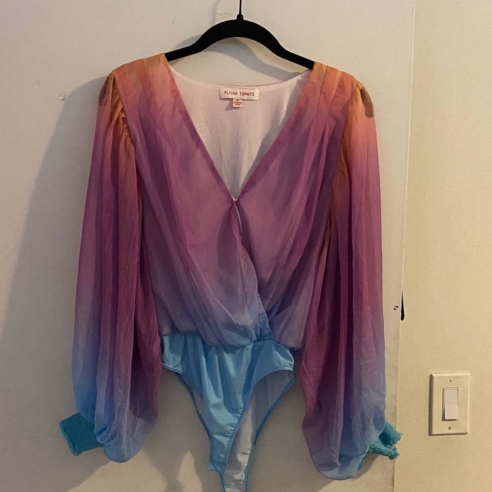 Flying Tomato Multicolor Sheer Bodysuit